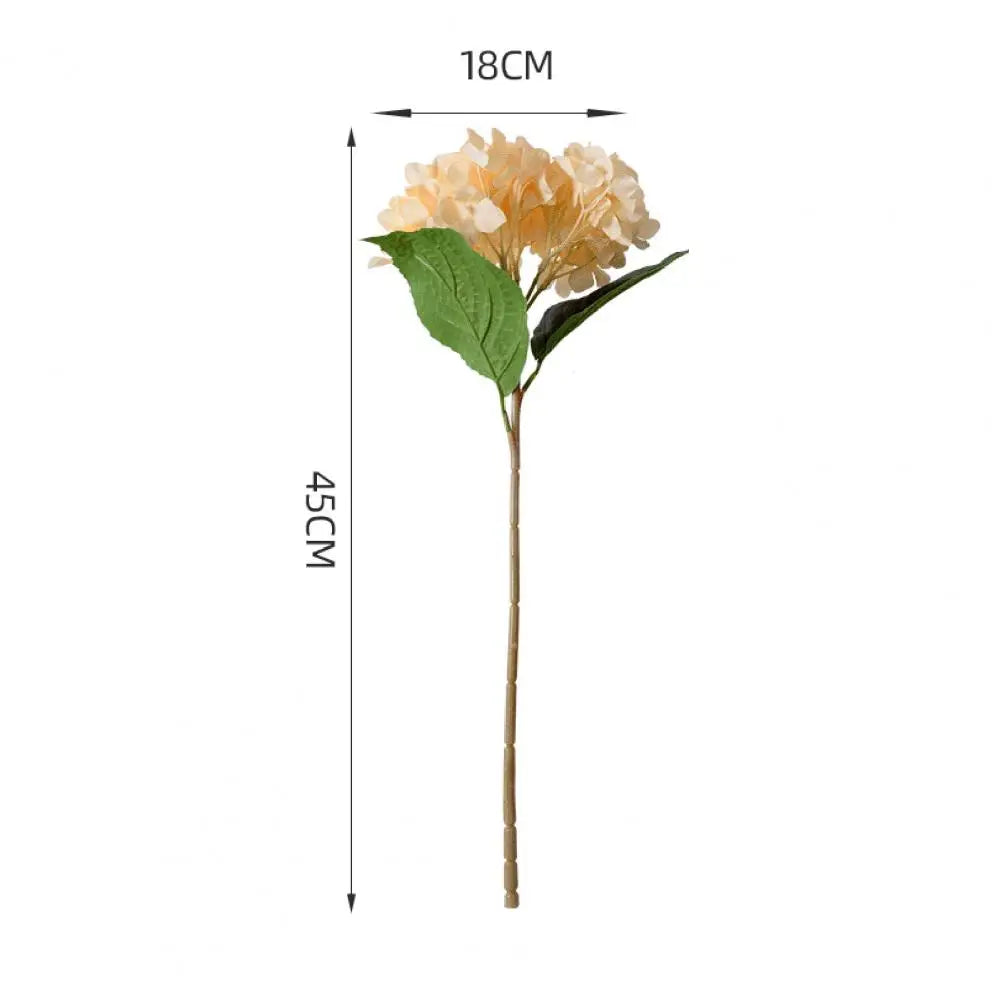 Realistic Fake Flowers Elegant Artificial Hydrangea with Green Leaves Stem for Wedding Home Decor Realistic Fake for Office