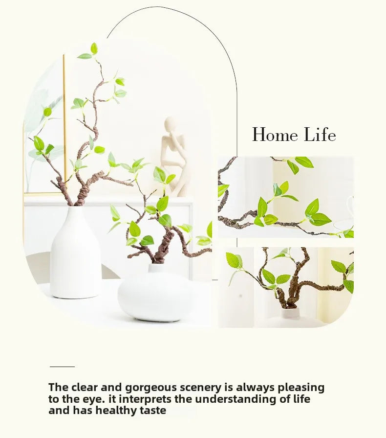 32.7 Inch Fresh Green Bud Fake Plant for Living Room Indoor Decoration Hotel Dining Table Floral Decor