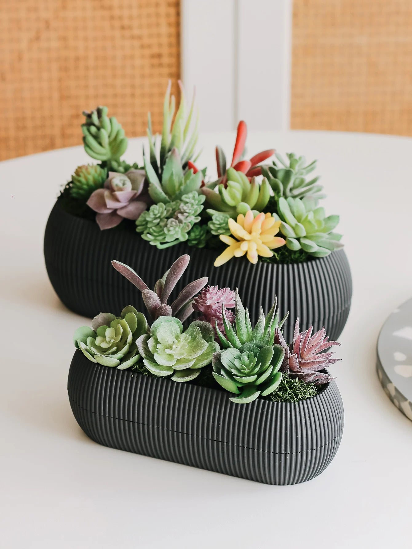 2/5/10pcs Artificial Succulent Plants Double Flocked Succulents Realistic Textured Cactus Mini Faux Succulents Fake Plant Decor