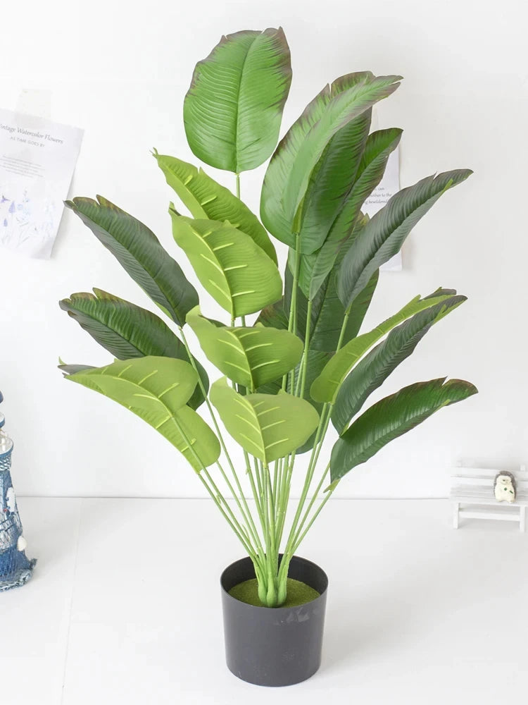1pc Artificial Plants Large Tropical Palm Tree Fake Banana Plants Leaves Real Touch Plastic Monstera Plant For Home Garden Decor