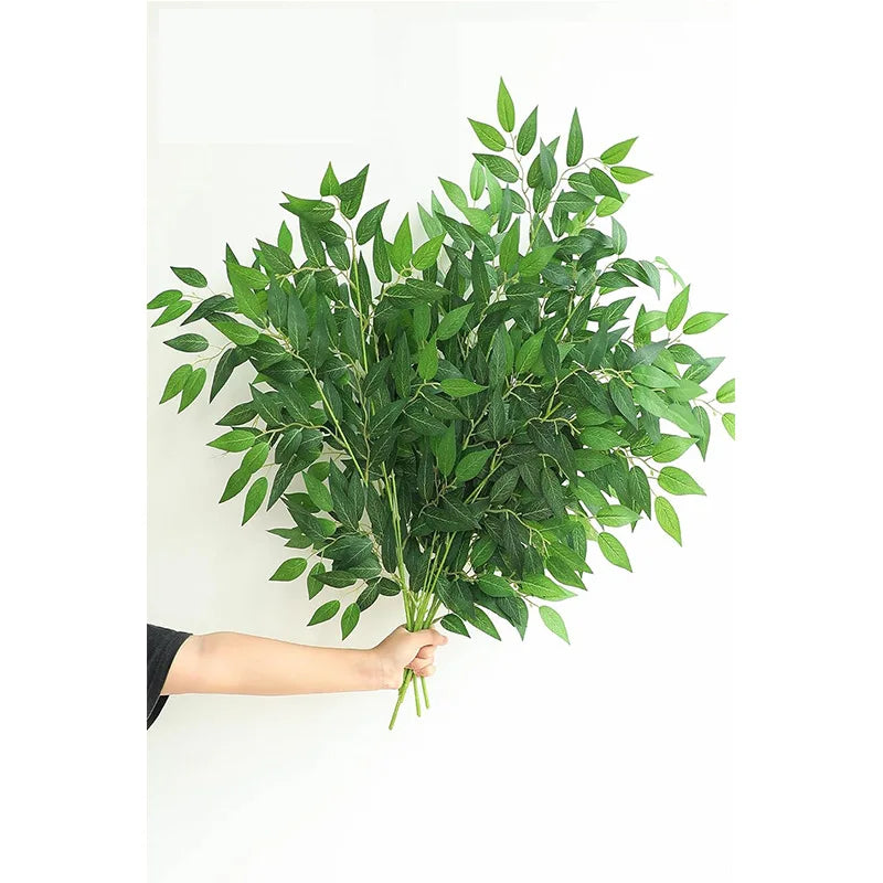 Artificial Leaves Bouquet Fake Willow Jungle Wedding Backdrop Christmas Decoration Faux Foliage Vine Party Home Decor Plant Xmas