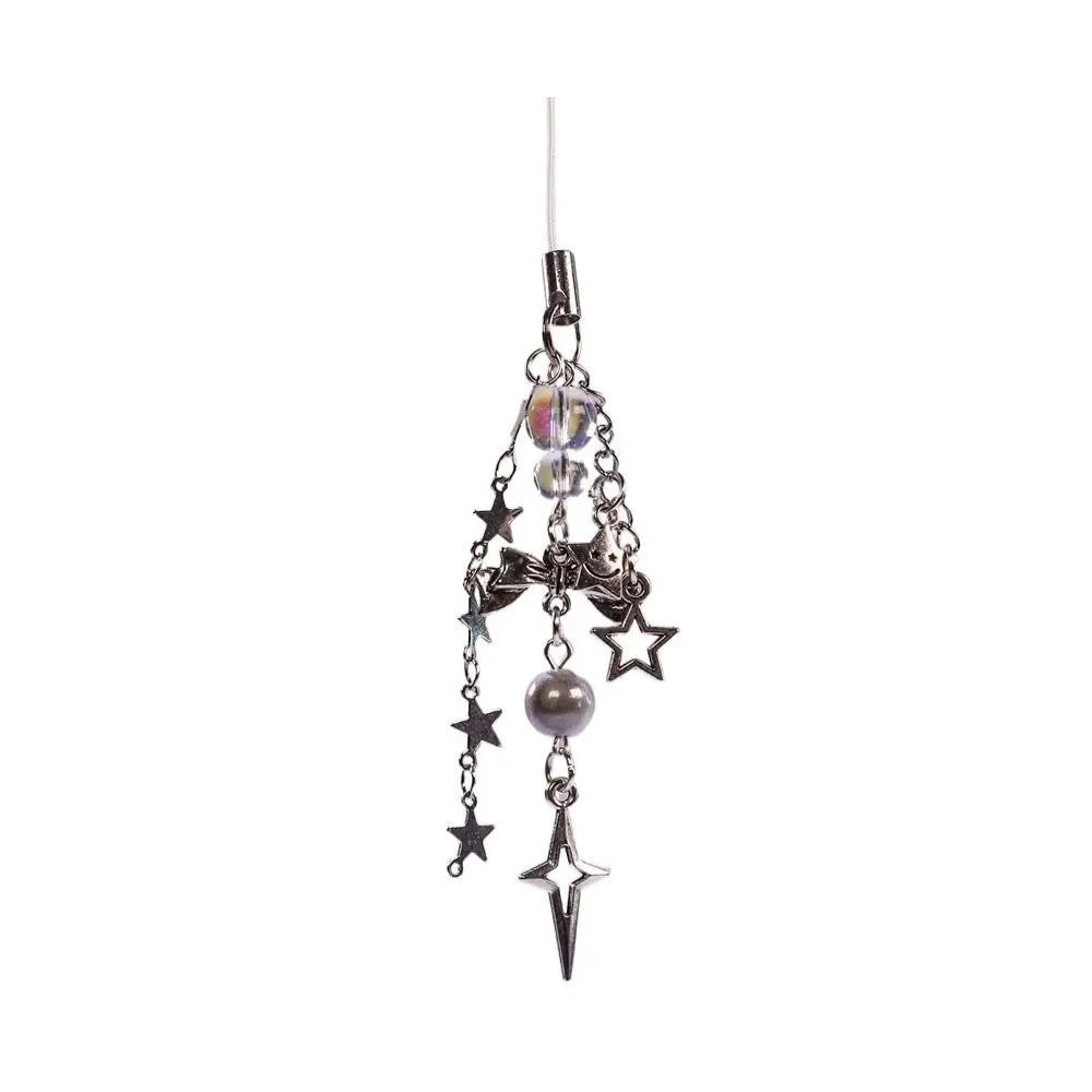 Cell Phone Rope Chain Anime Pendant Y2K Beaded Beads Chain Handmade Beads Strand Choker Pink Key Chain Phone Charm Key Chain