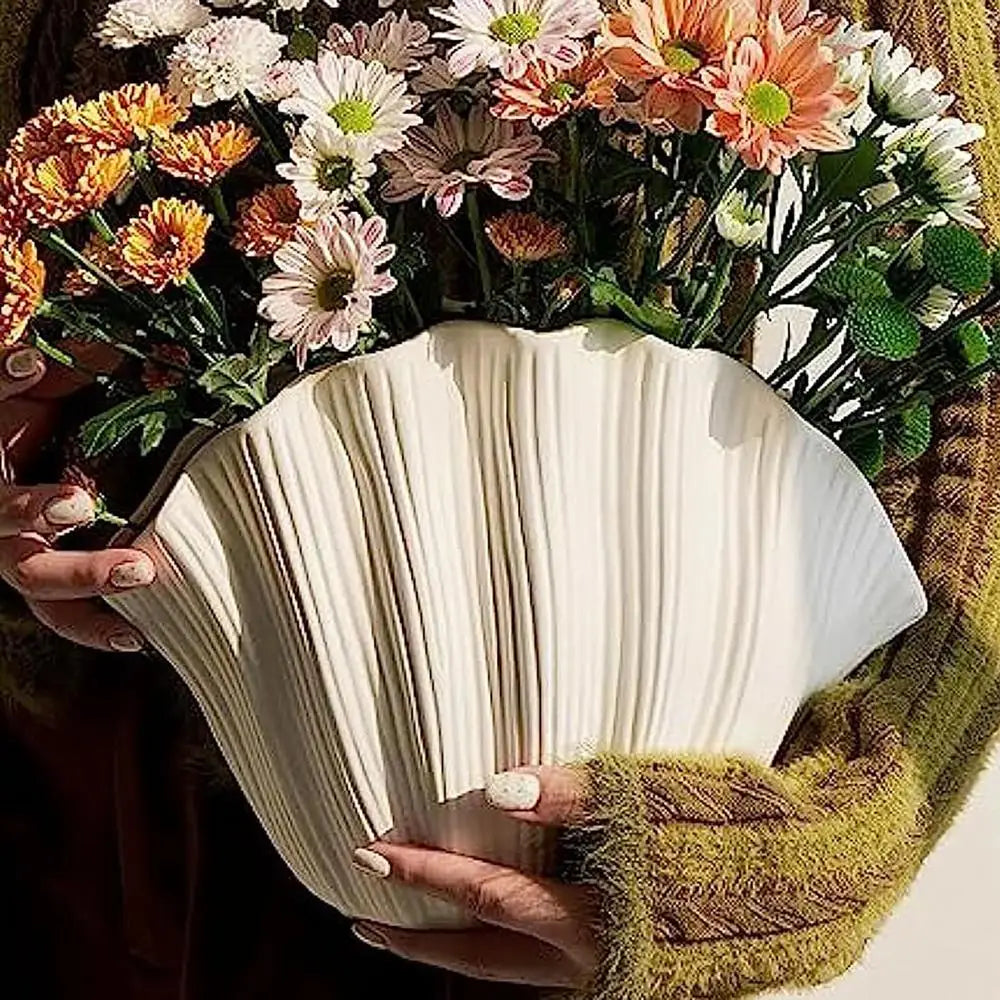 Simple Shell Organic Resin Vase Design Flower Pot Shell Flower Arrangement Creative Desktop Decoration Home Decoration