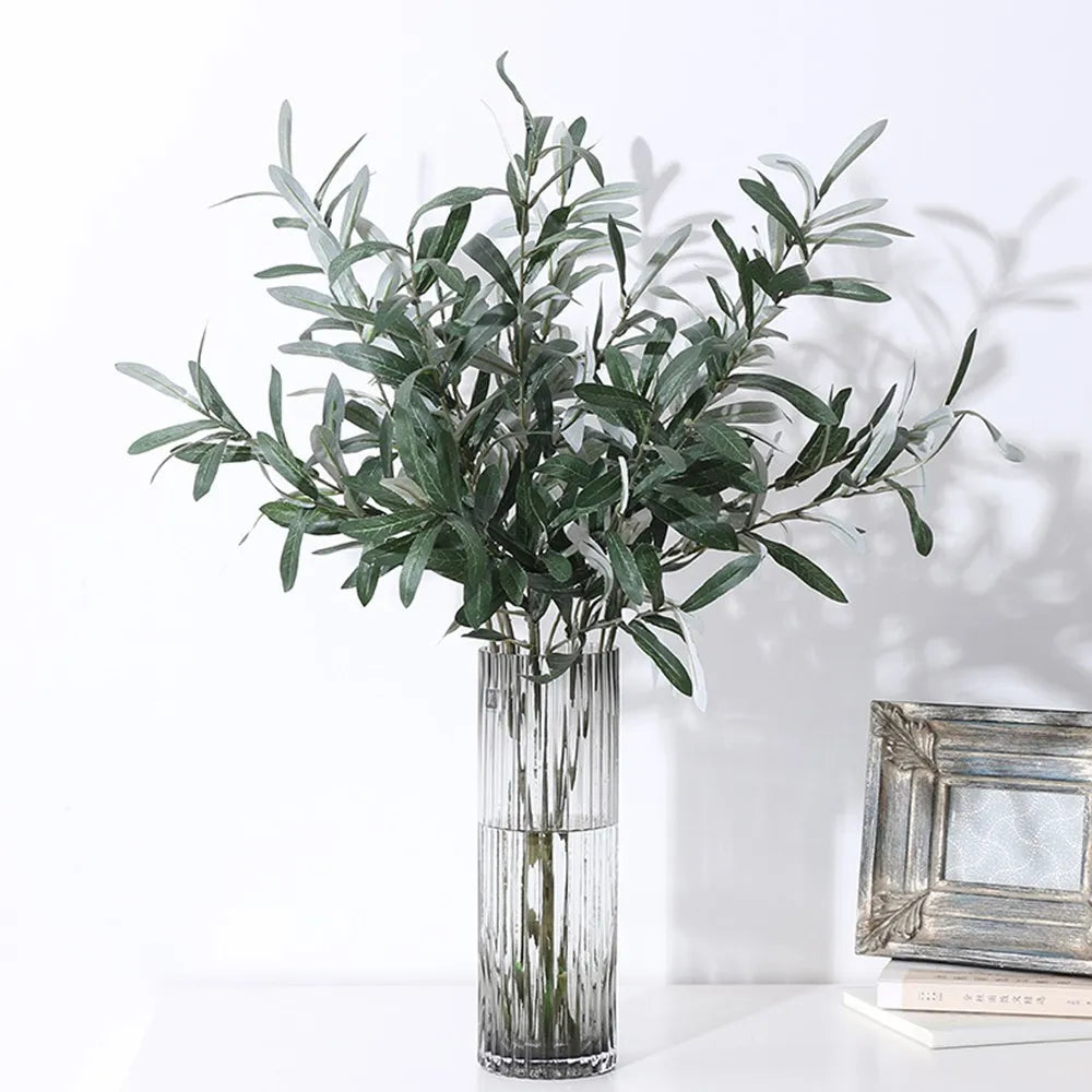 Artificial Olive Branches Leave With Fruits for Home Wedding Decoration Accessories Christmas Diy Vase Green Fake Plants Cheap