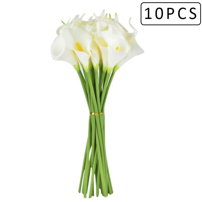 1/10 Pieces Artificial Flowers Calla Lily Bunch Fake Bouquet Table Home Wedding Decoration Fall Decor Artificial Dried Flowers