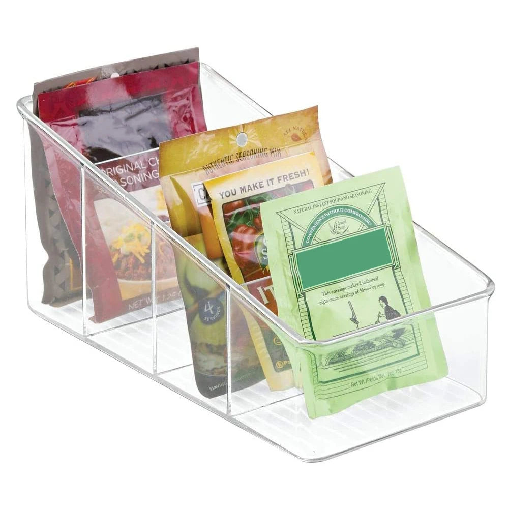 4 Layers Food Storage Containers Pantry Organizer Desktop Transparent Kitchen for PET Refrigerator Makeup Box Spice Pouches