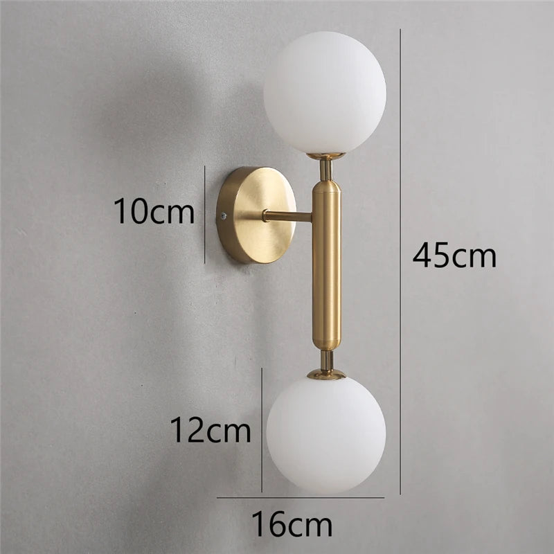Creative Glass Ball Wall Lamps Modern Bedroom Bedside Lamp Living Room Background Wall Lights Home Decoration Lighting Fixtures
