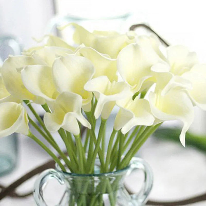 1/10 Pieces Artificial Flowers Calla Lily Bunch Fake Bouquet Table Home Wedding Decoration Fall Decor Artificial Dried Flowers