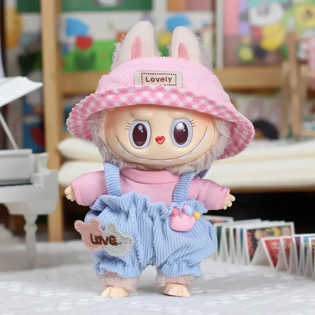 For 15-17cm Labubu V1 V2 outfit clothes vinyl face doll clothes Macaron best decoration fashion clothes