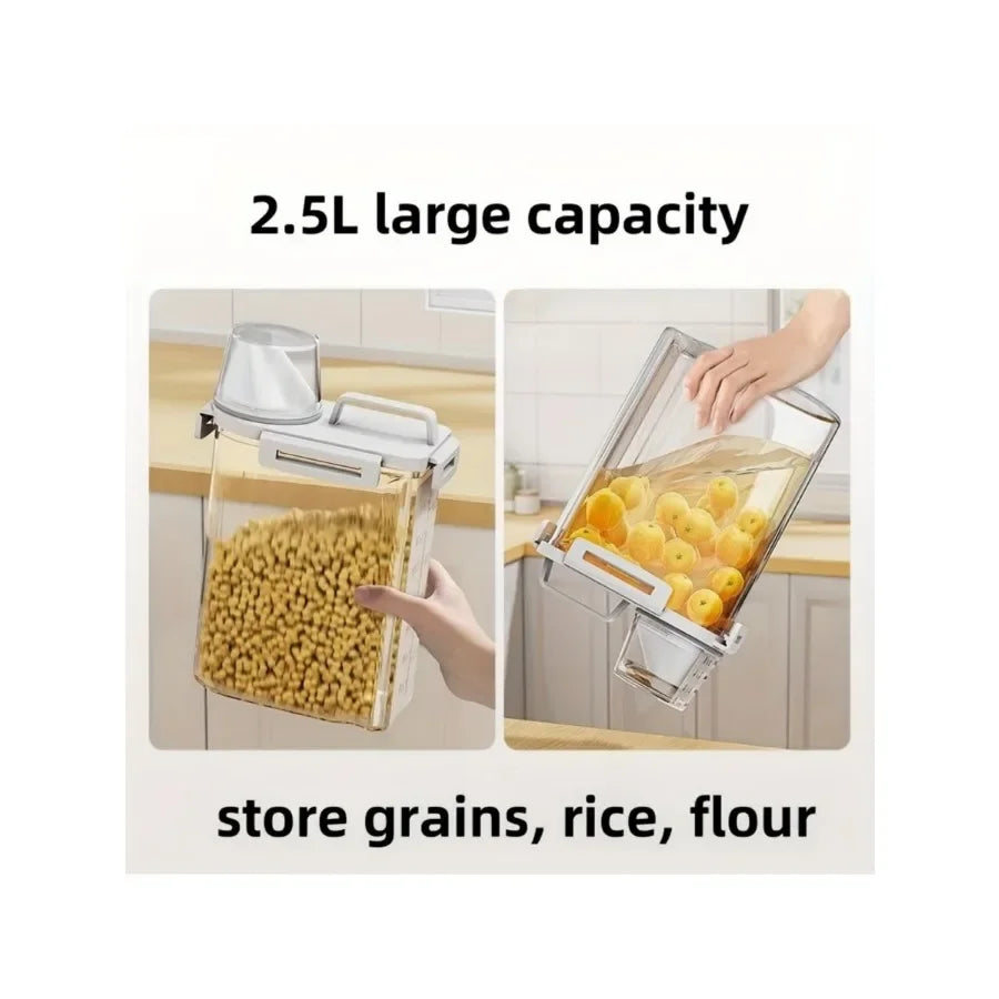 2.5L Covered Moisture-proof Sealed Storage Container - Used for Grain, Nut, Flour, Rice Food Storage Boxes