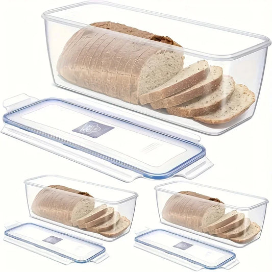 1pc 1.6L Capacity Airtight Food Storage Container Reusable Food Storage Box Flip Top Bread and Kitchen Organizer Multi- Function