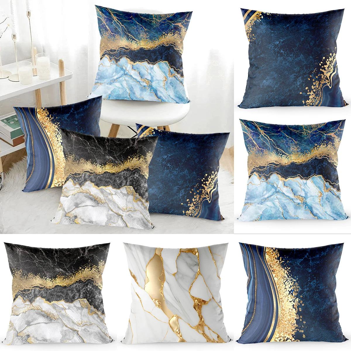 45x45cm Marble Pattern Cushion Cover Decorative Pillow Cover Sofa Cushion Pillow Cases Home Decoration 2024 Decor Pillowcase