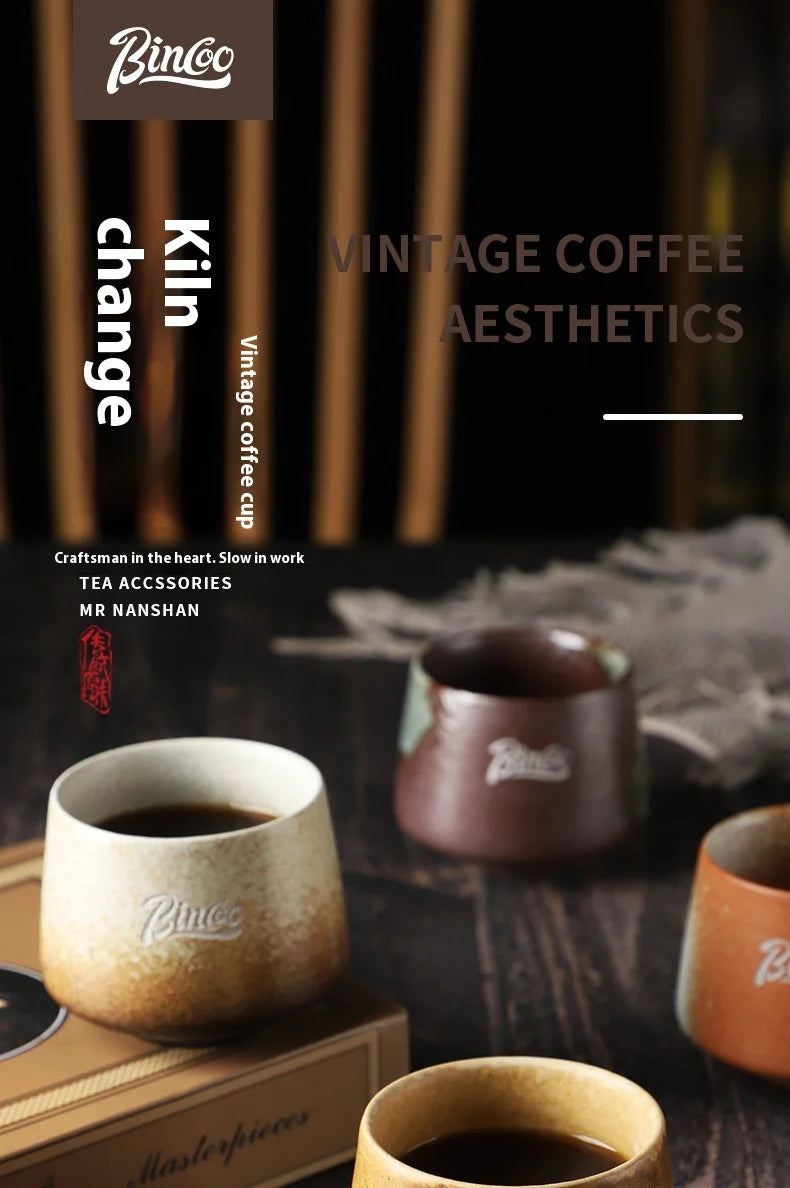 200ML Light Luxury Retro Mugs Ceramic Coffee Cups Handmade Latte & Matcha Kung Fu Tea Cup Retro Japanese Style Ceramic Tea Cup