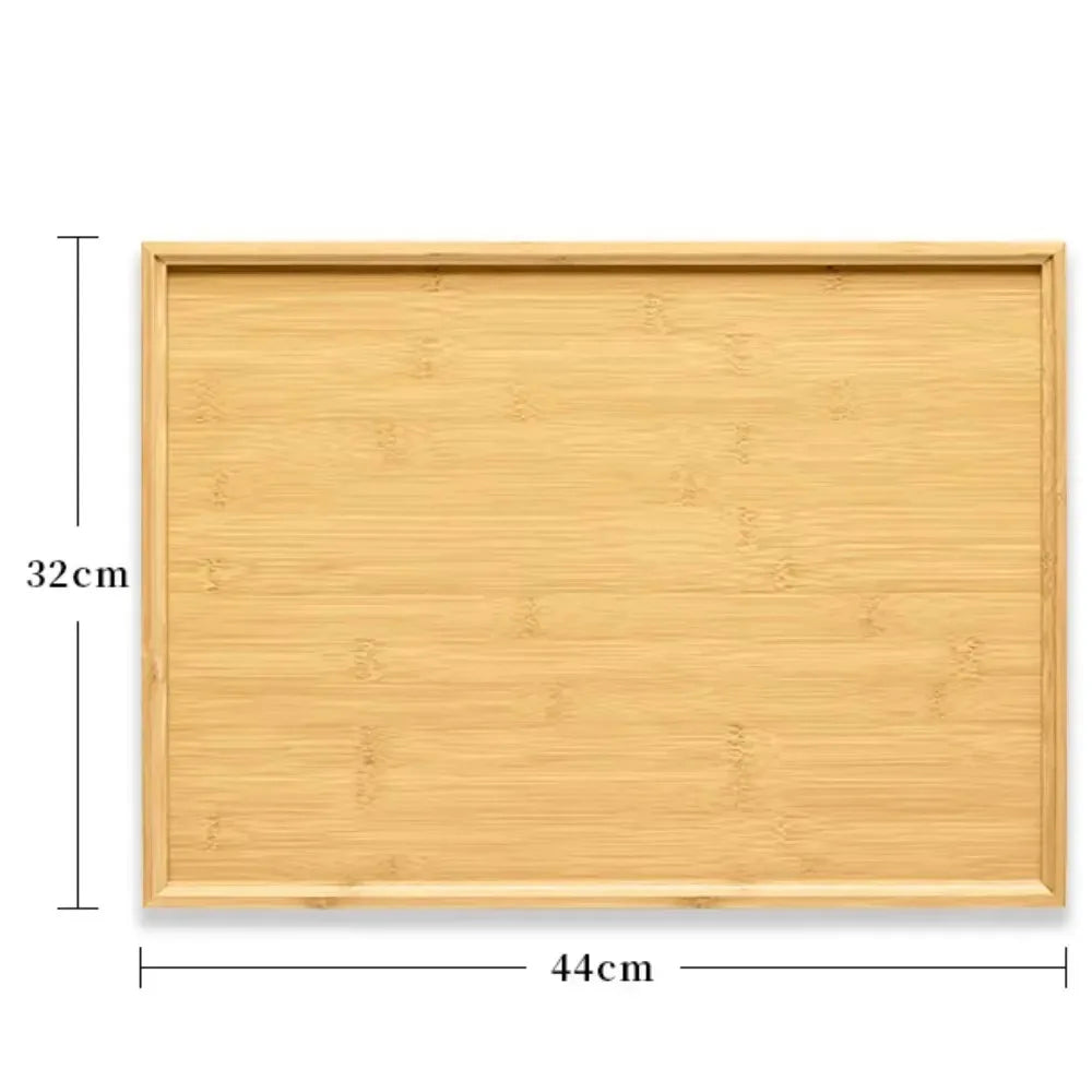 Rectangular Tea Tray Household Kitchen Plate Tools Serving Dish Bamboo Tea's Bar Storage Trays for Wooden Tableware Wood Pallet