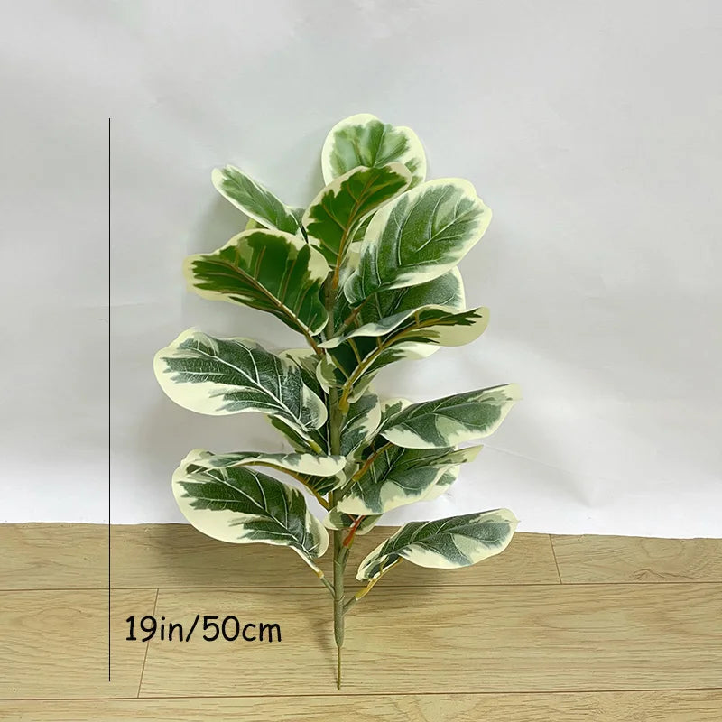 35-150cm Tropical Tree Artificial Rubber Tree Fake Tree Artificial Plants Faux Banyan Tree for Home Garden Room Shop Decor
