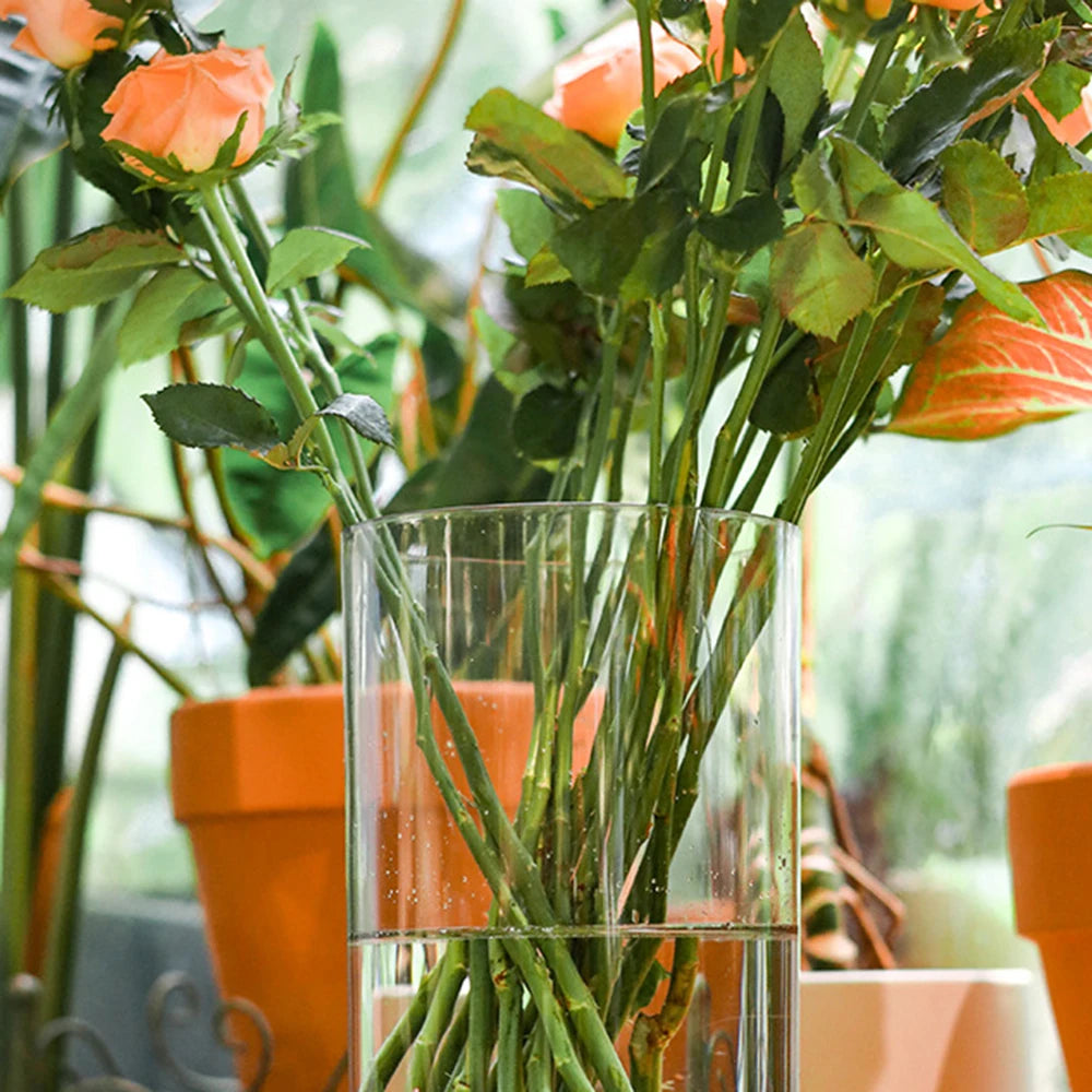 1Pcs Shatterproof Plastic Vases Tall Large Transparent Flower Vase Hydroponic Decoration Flowerpot  Acrylic Cylinder Vases