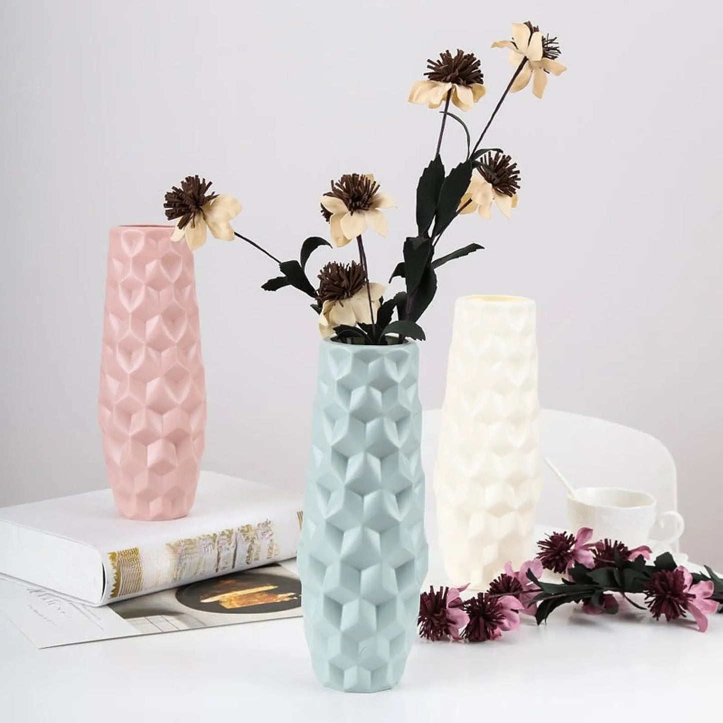 Modern Flower Vase Flower Pot Basket Nordic Home Decoration Vase Minimalist Vase for Home Table Office Bedroom Decors