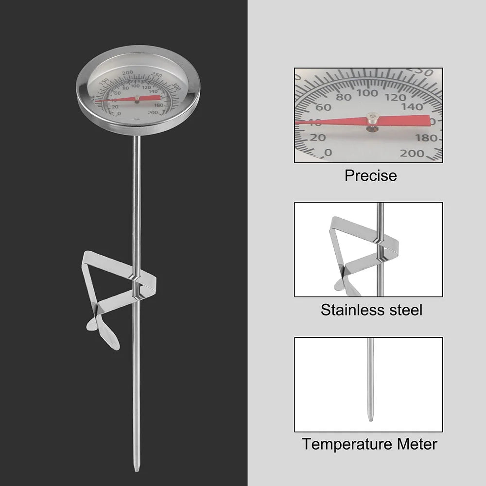 Kitchen Tools Stainless Steel 0~200℃ Cooking Temperature Meter Probe Thermometer Milk Coffee Food Meat Gauge
