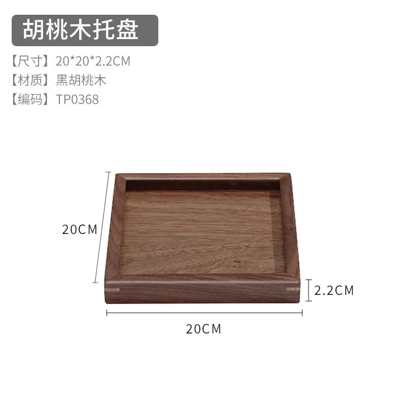 Simple Solid Wood Tea Tray Household Wooden Tray Living Room Snacks Snack Tray Pot Bearing Dry Bubble Table