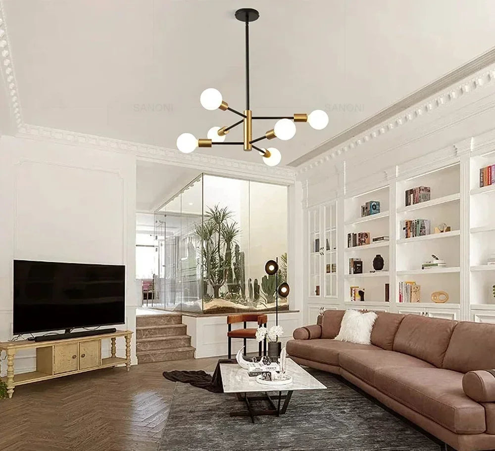 Postmodern Living Room Chandelier Dining Room Bedroom Light Luxury Nordic Lamps Simple Atmospheric Molecular Lamp  Home Decor