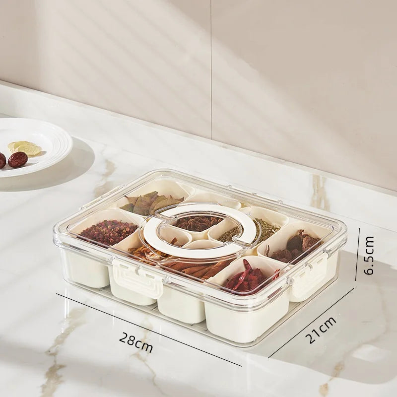 Kitchen Seasoning Storage Box Spice Box Integrated Multi Grid Storage Sealed Tank Moisture-Proof Salt Tank Kitchen Supplies 2025