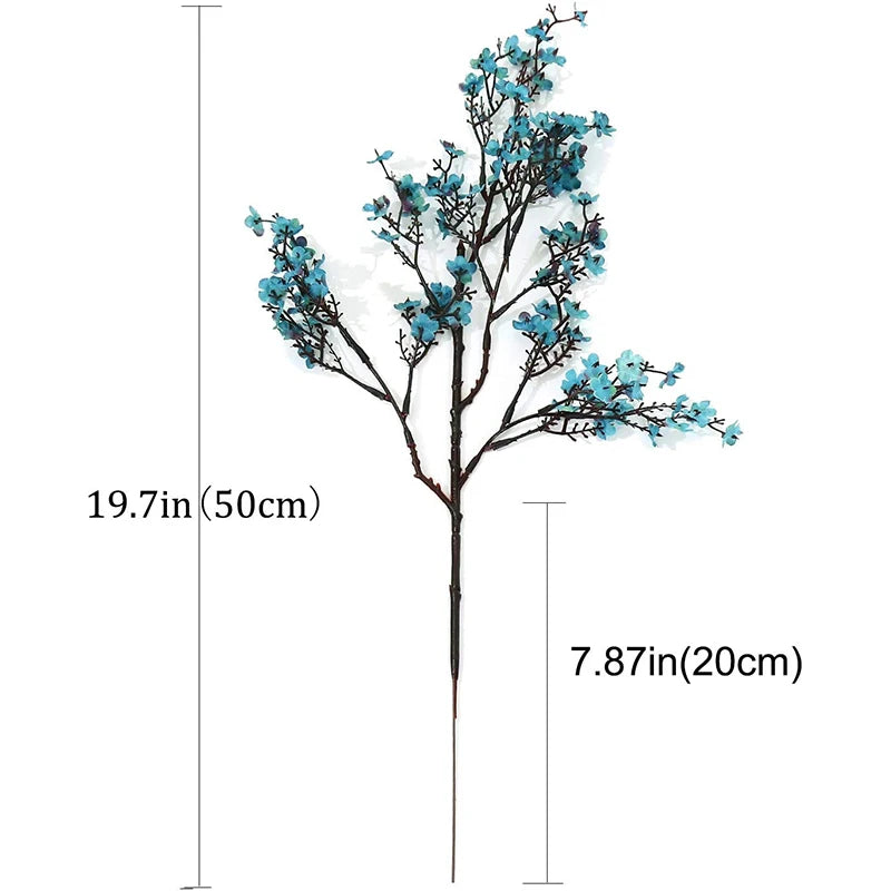 White Artificial Flowers Cherry Blossoms Gypsophila Fake Plants DIY Wedding Bouquet Vases for Home Decor Faux Festival Branch