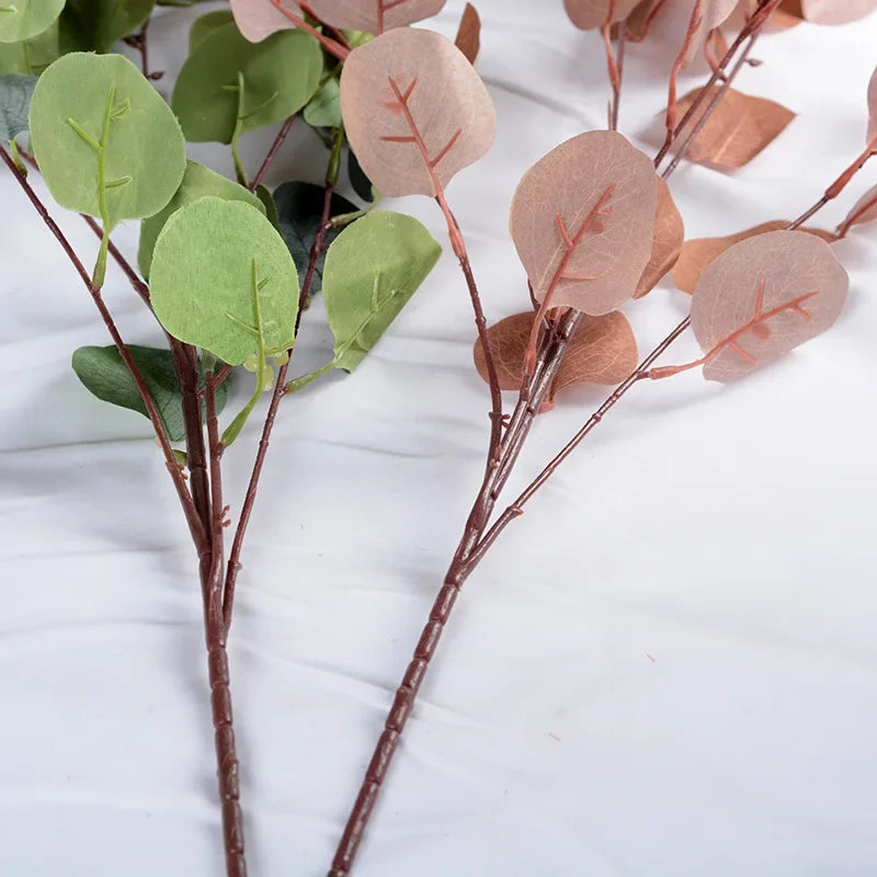 Fake Eucalyptus Artificial Plants Long Stems Flowers Arrangement Accessories Silk Eucalyptu Branches For Home Fall Decoration