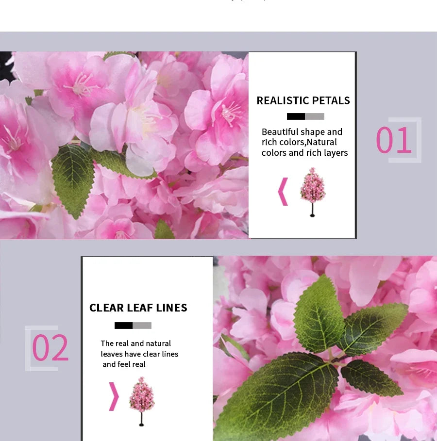 Artificial Cherry Tree Fake Plants Fake Tree Tabletop Living Room Pathway Guide DIY Party Wedding Decor Backdrop Home Decor