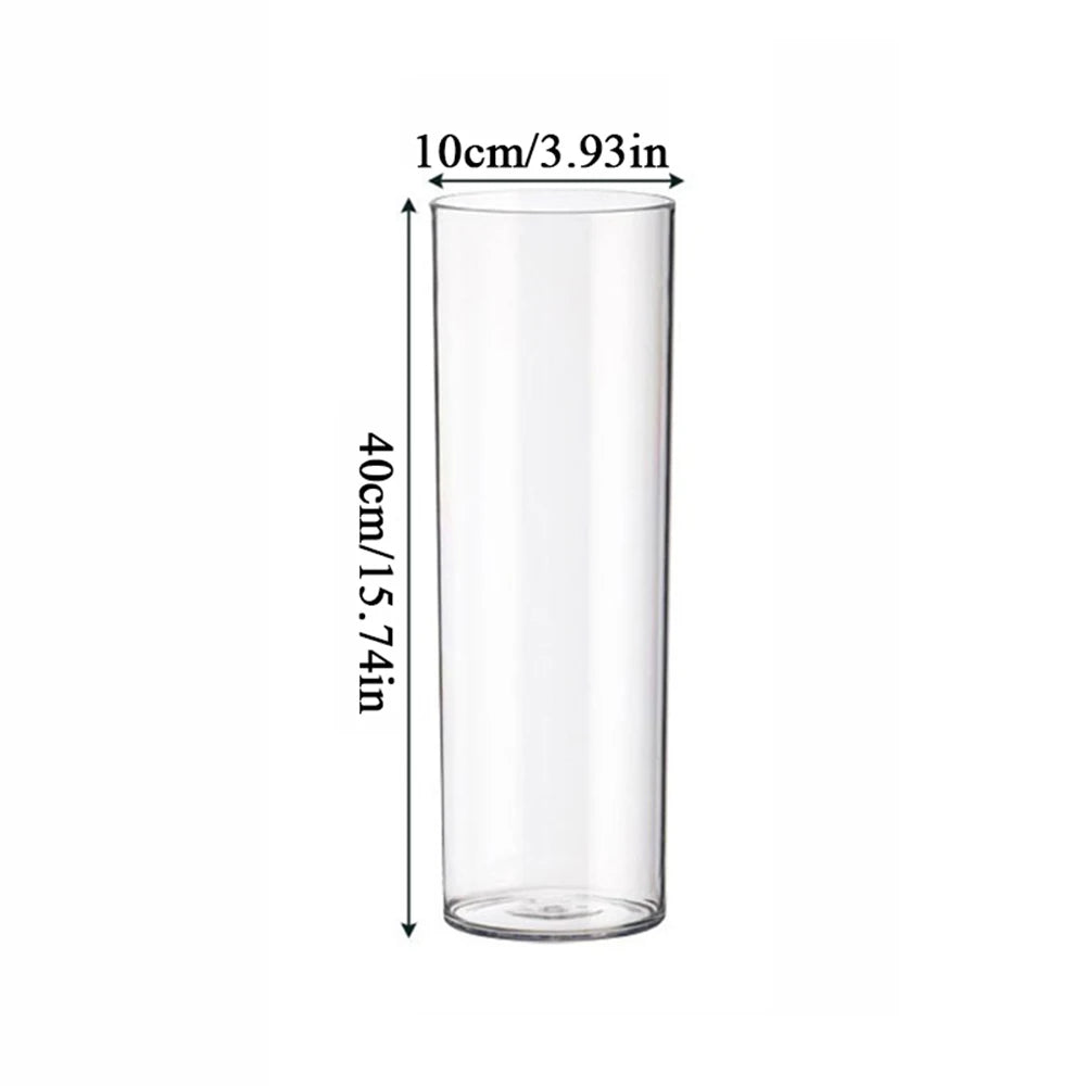 1Pcs Shatterproof Plastic Vases Tall Large Transparent Flower Vase Hydroponic Decoration Flowerpot  Acrylic Cylinder Vases