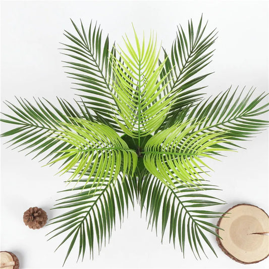 52cm 9Leaves Artificial Tropical Plants Fake Palm Plant Branch Green Leaves For Home Garden Office Jungle Carnival Decoration 52