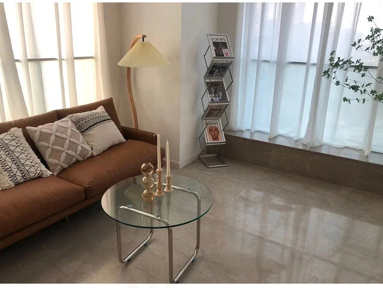 Room Decoration Floor Lamp Atmosphere Living Room High-End Feeling Bedroom Study Pleated Solid Wood Antique Standing Table Lamp