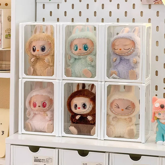 Labubu Pendant Display Box Rotating Transparent Labubu Doll Handmade Blind Box Storage Display Rack Decoration In Stock