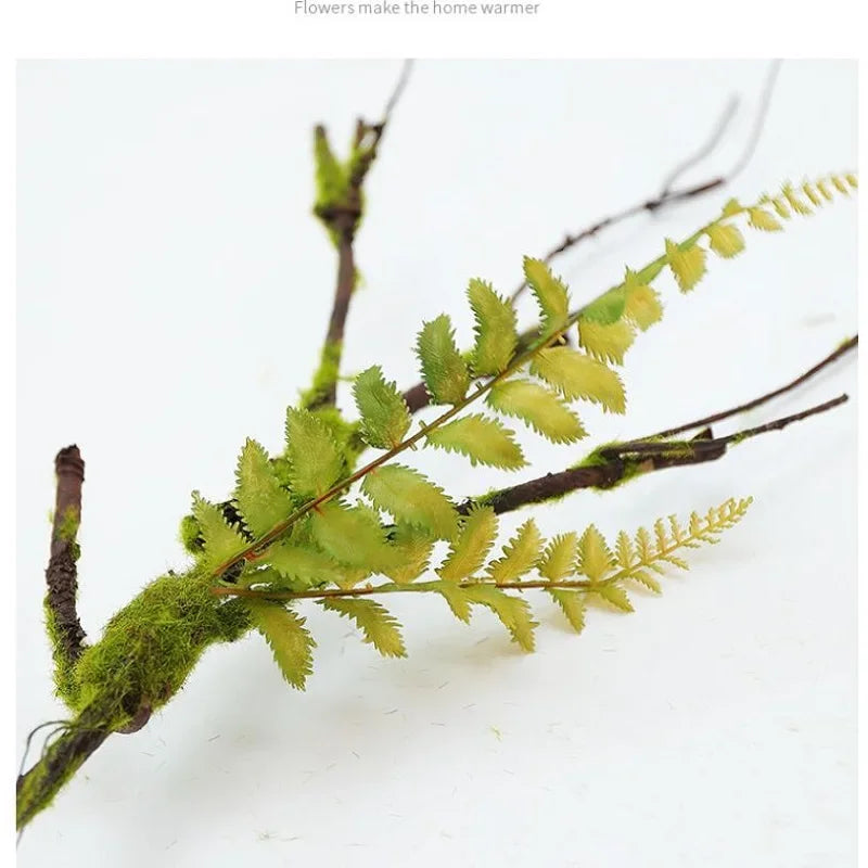 Artificial Wilted Rattan Branches with Moss Fake Ivy Plants for Wall Hanging Gardens Home Indoor Outdoor Desktop Landscaping