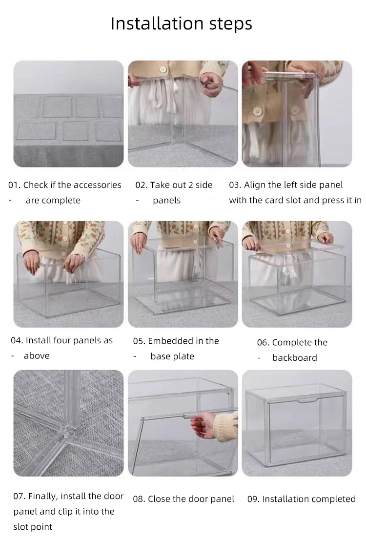 Labubu Display Box Transparent Labubu Big Leader Summer Doll Cotton Doll Blind Box Storage Cabinet