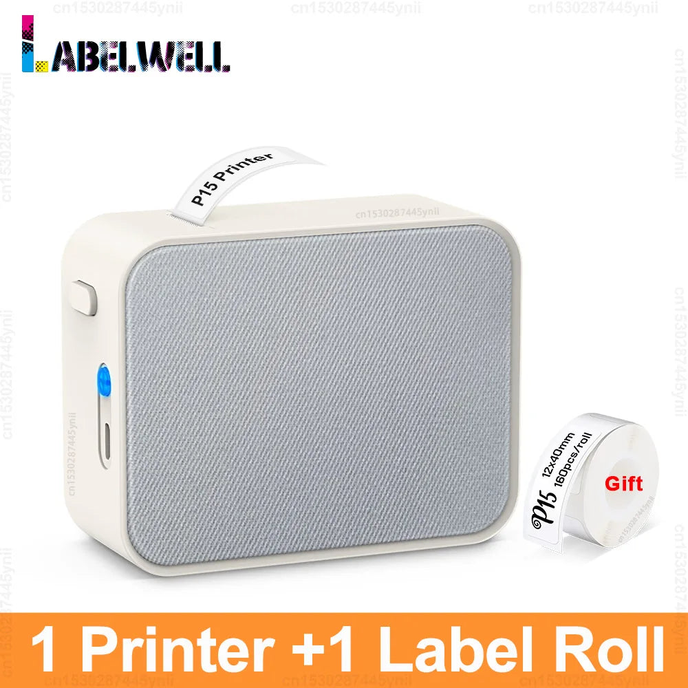 P15 Thermal Label Printer Similar as D11 D110 D101 Marklife P15 Mini Label Maker Handheld Label Machine with Adhesive Label Tape