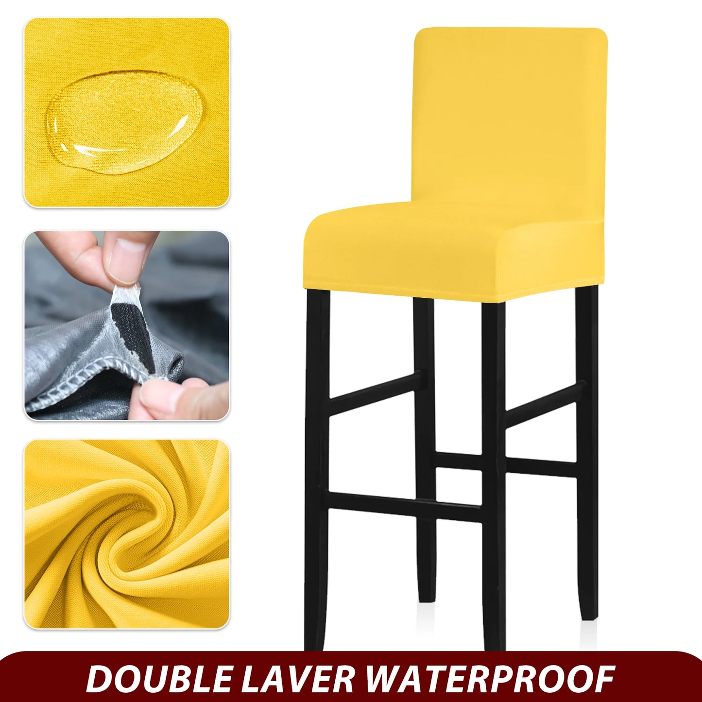 Real Waterproof Fabric Chair Cover Stretch Seat Chair Covers Ventilate Bar Chair Slipcover Universal Size Chair Cover For Room
