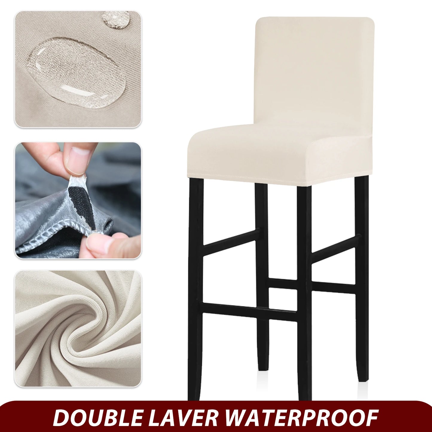 Real Waterproof Fabric Chair Cover Stretch Seat Chair Covers Ventilate Bar Chair Slipcover Universal Size Chair Cover For Room