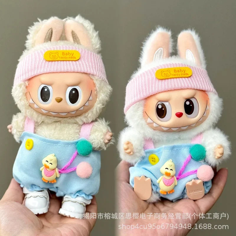 Labubu high imitation big baby clothes 17cm vinyl doll pendant plush toy clothes suit skirt