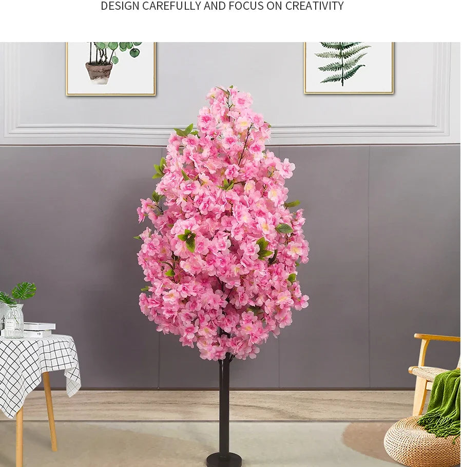 Artificial Cherry Tree Fake Plants Fake Tree Tabletop Living Room Pathway Guide DIY Party Wedding Decor Backdrop Home Decor