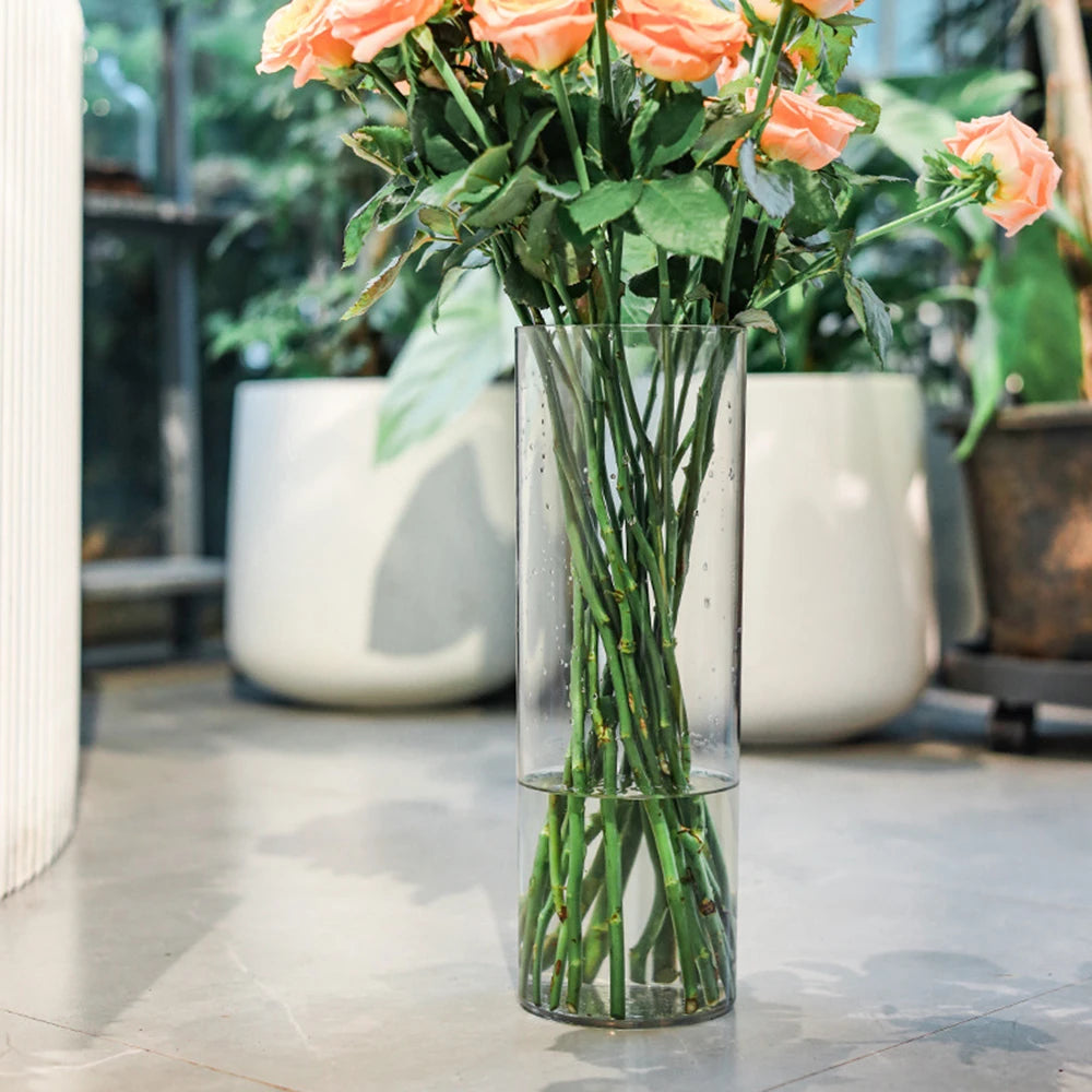 1Pcs Shatterproof Plastic Vases Tall Large Transparent Flower Vase Hydroponic Decoration Flowerpot  Acrylic Cylinder Vases
