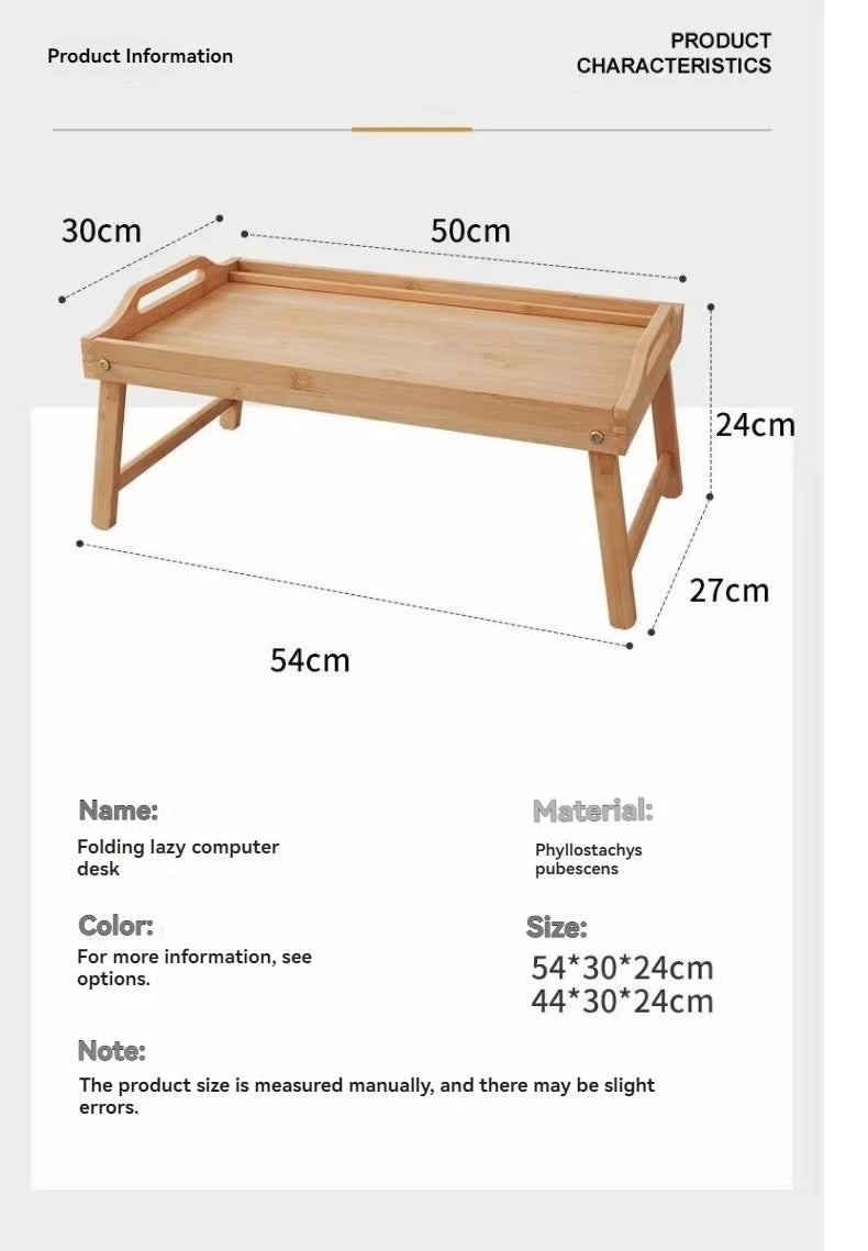 Bamboo breakfast table, bedroom, foldable computer desk, bed, lazy laptop, tablet table, children's study desk