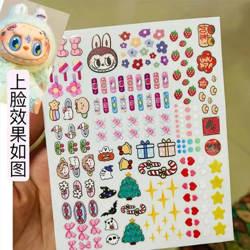 Labubu Diy Eyelash Sticker Modification Vinyl Doll Tool Labubu Makeup Material Eye Stickers Labubu Contact Lenses