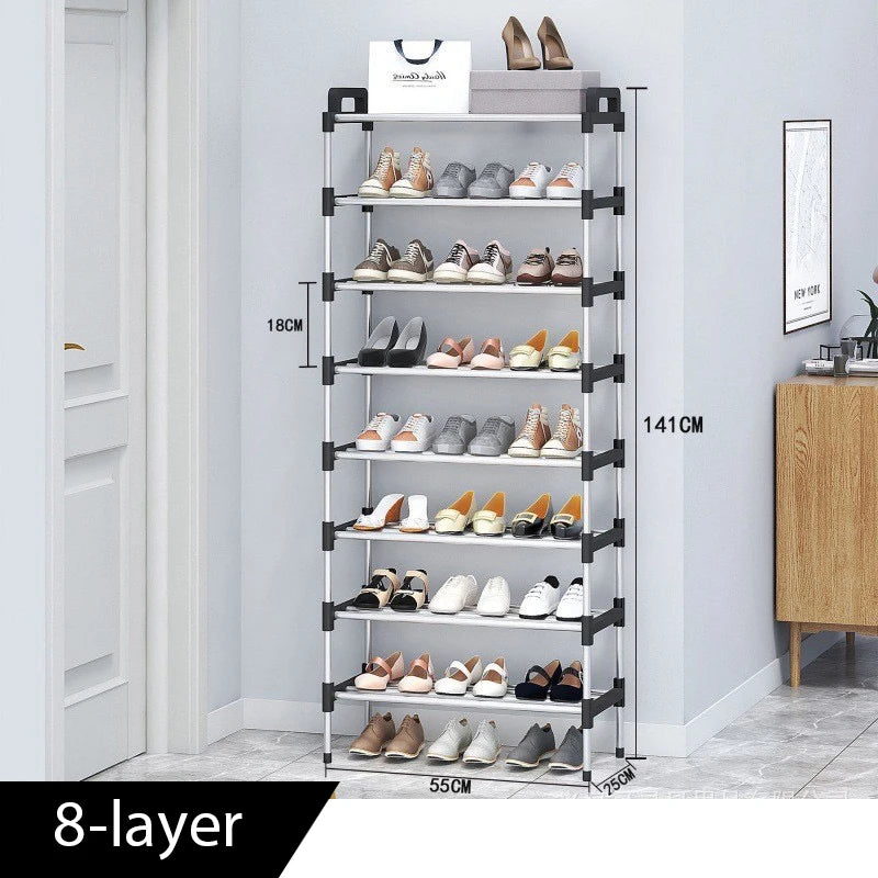 3-8Floor Simple Shoe Rack Multi Layer Dustproof Household Doorstep Shoe Cabinet Storage Space Saving Assembly Of Small Shoe Rack