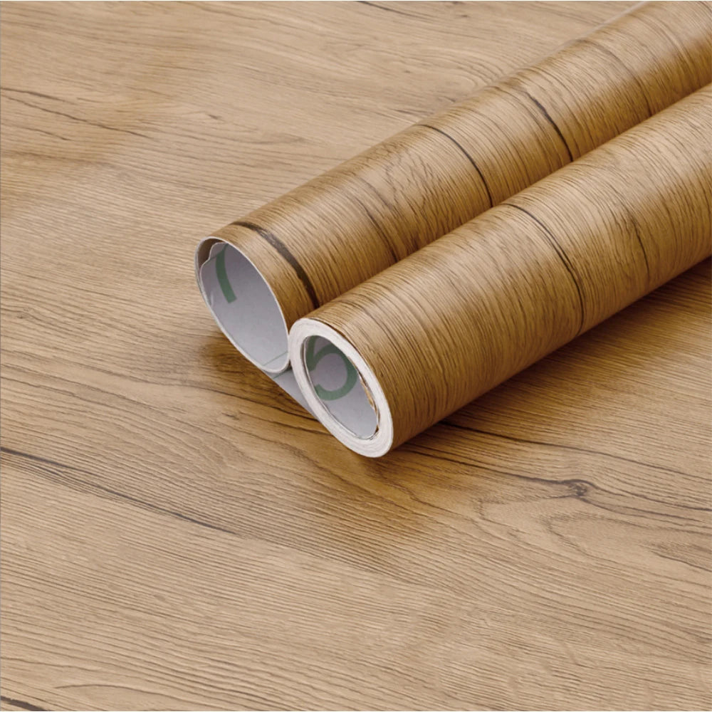 PVC Waterproof Self Adhesive Wallpaper Wall in Rolls Furniture Cabinets Vinyl Decorative Film Wood Grain Stickers For Home Decor