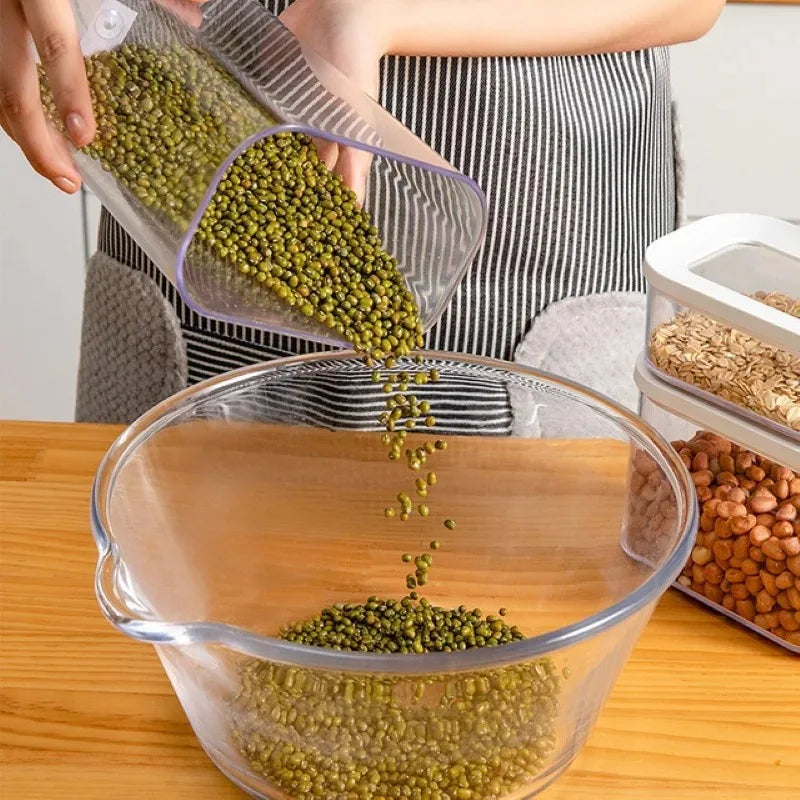 Sealed Grain Storage Box Transparent Food Cereal Kitchen Storage Container Rice Tank Barrel Coffee Bean Organizer Kitchen Tools