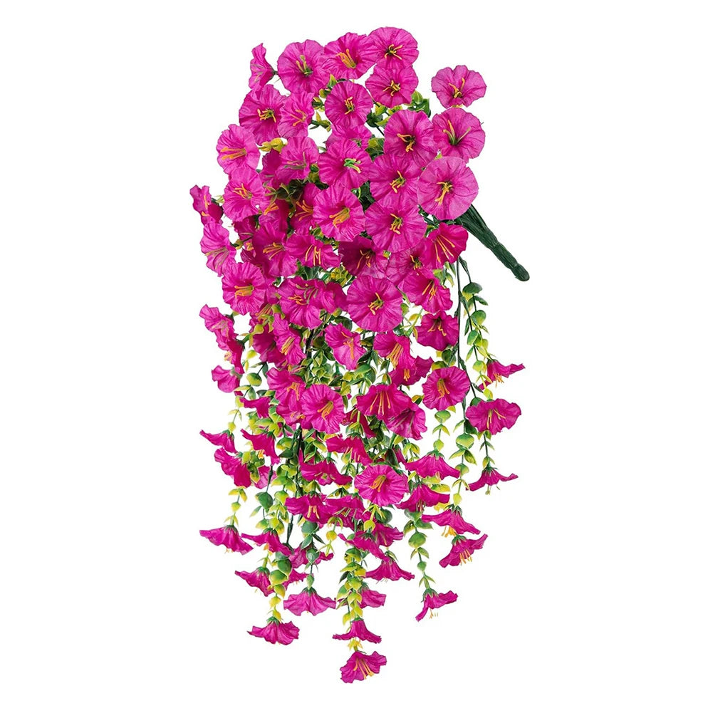 75cm Artificial Flowers Fake Morning Glory Flowers Eucalyptus Leaves Hanging Flowers For Outdoor Party Wedding Garden Decoration
