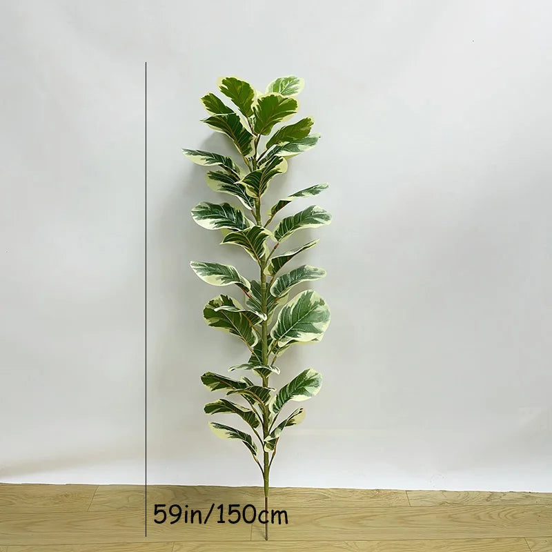 35-150cm Tropical Tree Artificial Rubber Tree Fake Tree Artificial Plants Faux Banyan Tree for Home Garden Room Shop Decor