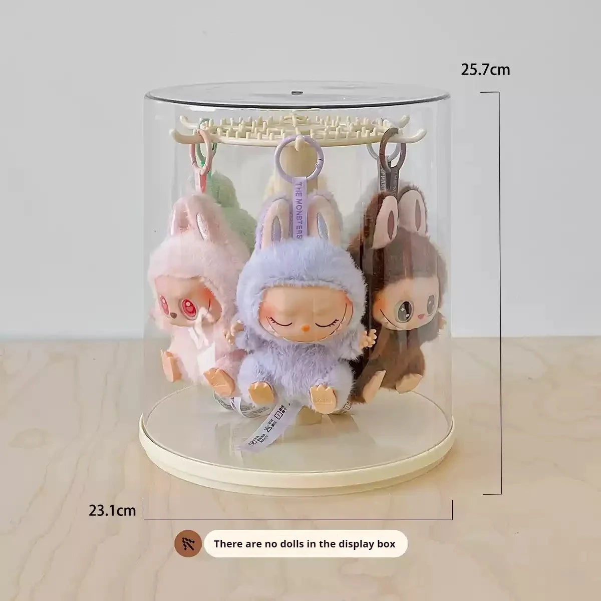 Labubu Pendant Display Box Rotating Transparent Labubu Doll  Storage Blind Box Storage Display Dustproof And Moisture-Proof