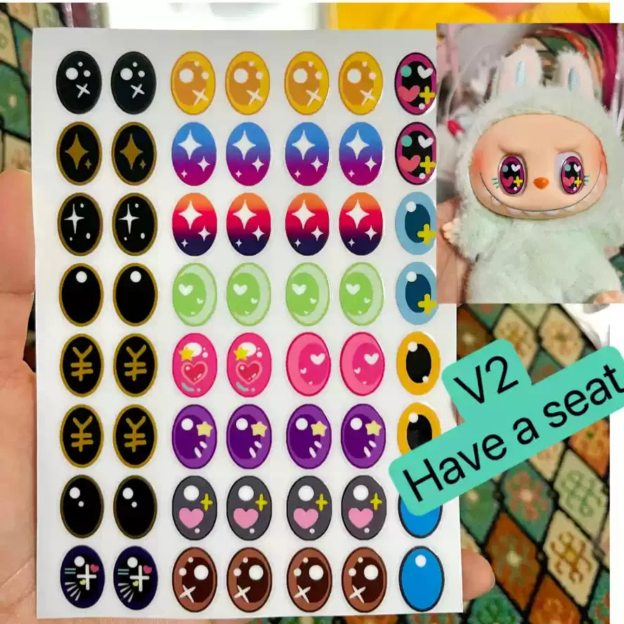 Labubu Diy Eyelash Sticker Modification Vinyl Doll Tool Labubu Makeup Material Eye Stickers Labubu Contact Lenses