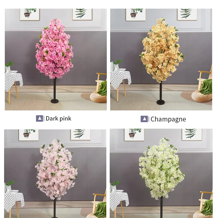 Artificial Cherry Tree Fake Plants Fake Tree Tabletop Living Room Pathway Guide DIY Party Wedding Decor Backdrop Home Decor